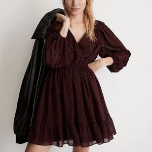 Madewell Georgette Faux-Wrap Mini Dress